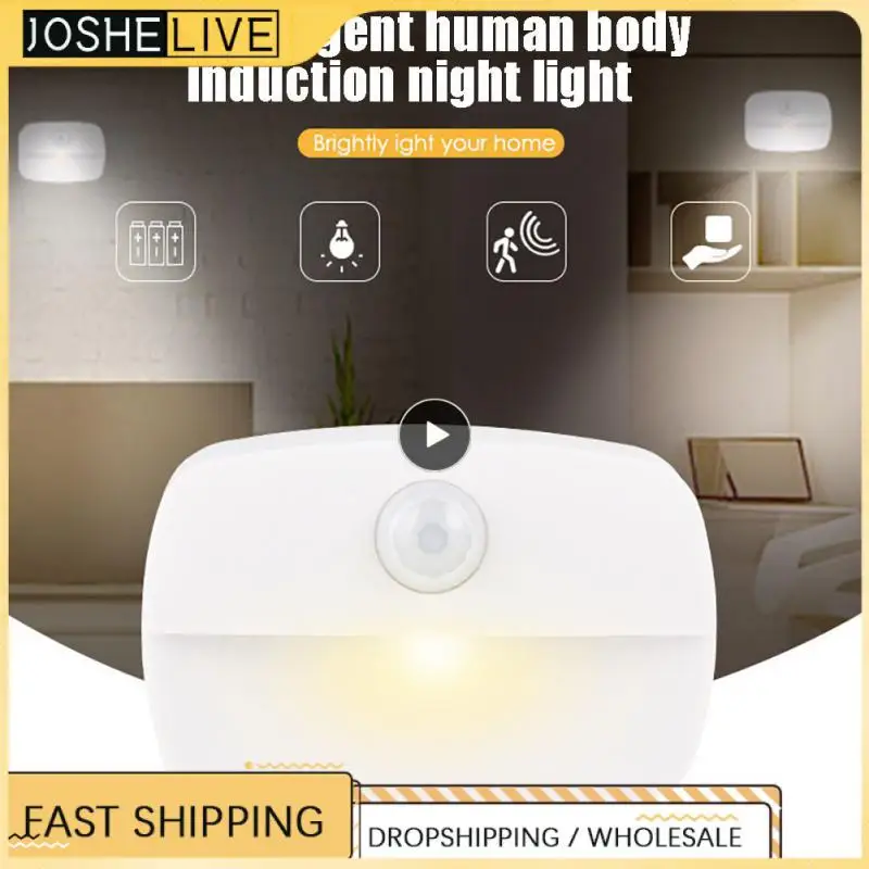 

1~10PCS AmmToo Mini LED Night Lamp With Motion Sensor Wireless Bedroom Bedside Night Lights Plug in/AAA Batteries Powered For