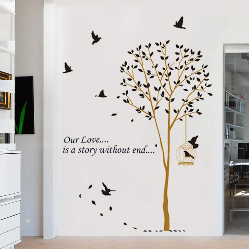 

Nordic Tree Plant Wall Stickers For Living Rooms TV Bedroom Background Wall Decortion Home Decor Self Adhesive Vinyl Sticker