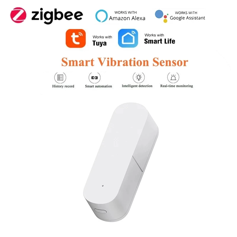Tuya Smart ZigBee White Anti Theft Vibration Motion Sensor Smartlife Door Window Table Safe Detector for Home Safety Security enlarge