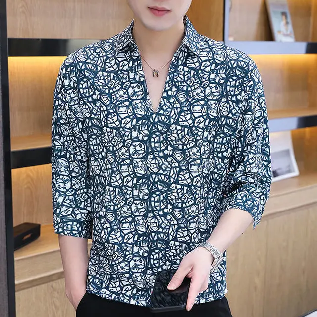 Casual Shirts Men Striped Summer Shirt 