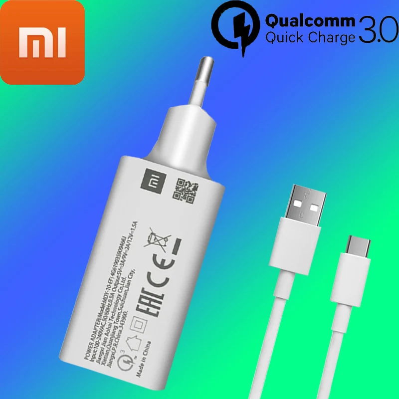 Оригинальное быстрое зарядное устройство для Xiaomi Redmi Note 9 18 Вт QC 3 0 дорожное