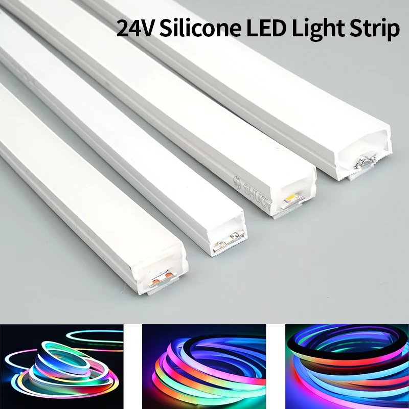 

Flexible Silicone 12v/24v Waterproof LED Light Strip Soft Silica Gel Lamp Tube 1m - 5m with LED Light Band IP67 Neon Rope