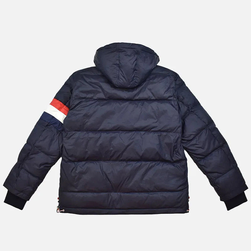 TB THOM Jackets Striped Sleeves Winter Men's Thermal Puffer Jacket Fashion Brand Down-Filled Women Hooded Loose Casual Male Coat