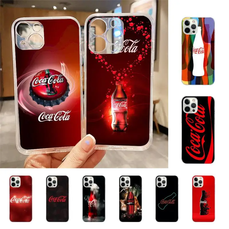 

C-Coca-Fashion Cola Phone Case For Iphone 7 8 Plus X Xr Xs 11 12 13 Se2020 Mini Mobile Iphones 14 Pro Max Case