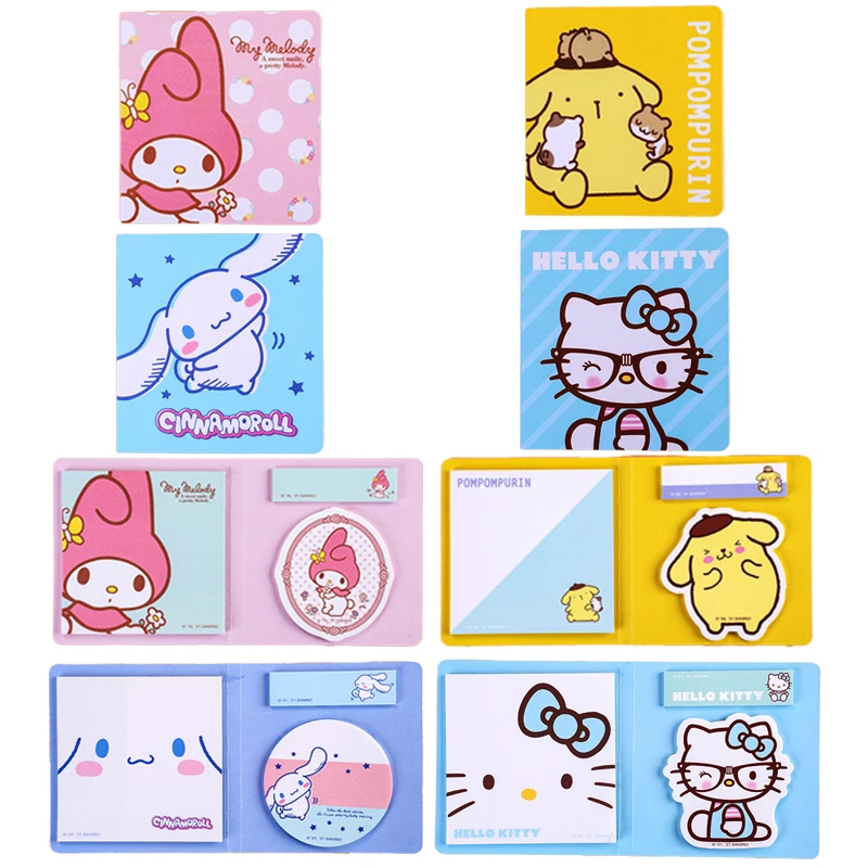 

Kawaii Kuromi My Melody Cinnamoroll Cartoon Cute Sticky Note Pad Office Combination Sticky Note Creative Sticker Girl Heart Gift