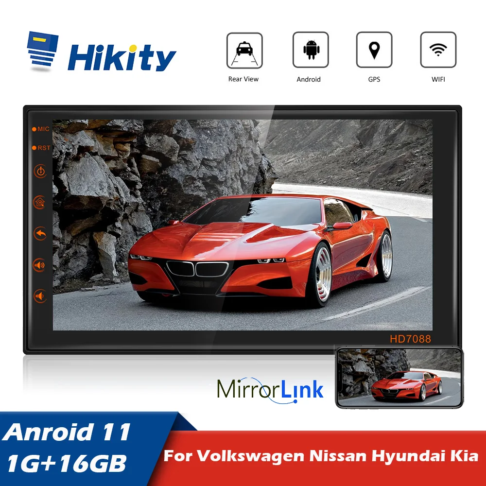

Автомагнитола Hikity, мультимедийный плеер на Android, с 7 "экраном, GPS, для Volkswagen, Nissan, Hyundai, типоразмер 2 Din