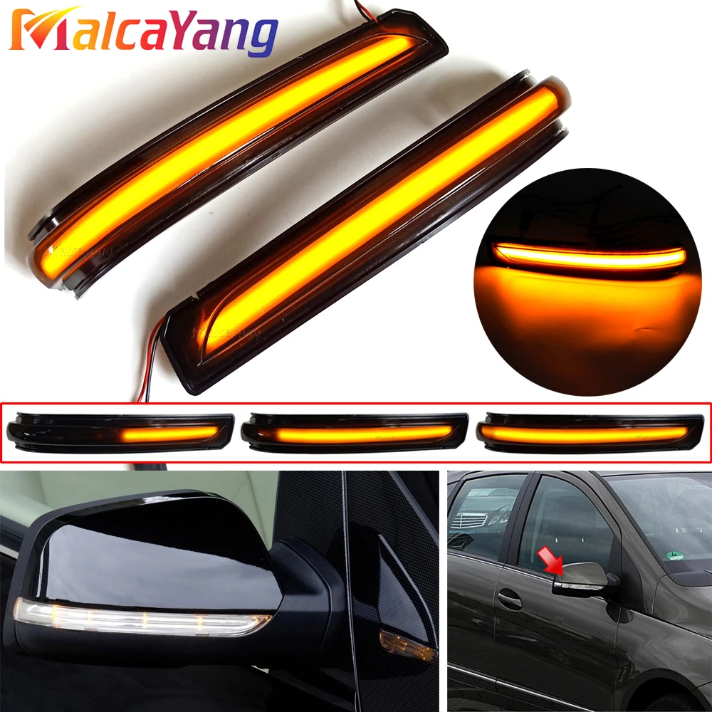 

2Pieces Facelift LED Dynamic Side Mirror Turn Signal Light Sequential Lamps For Mercedes Benz A B Class W169 A160 W245 2008-2012