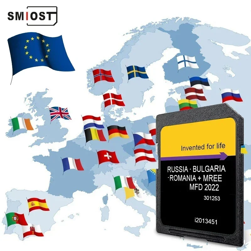Фото Карта SMIOST Maps East EU, обновленная версия, SD-карта для Ford Focus CB7, Ford Kuga CBS, навигация i2013451, в комплекте антизапотевающая пленка. №1