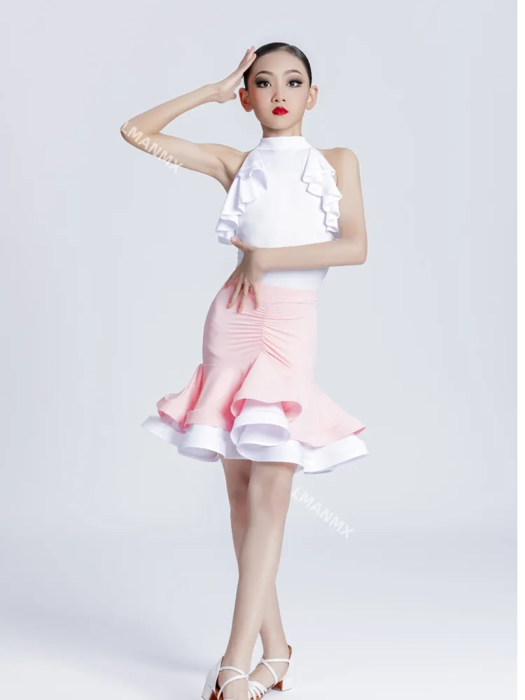 Розовый костюм для латинских танцев Nike размер 110-160