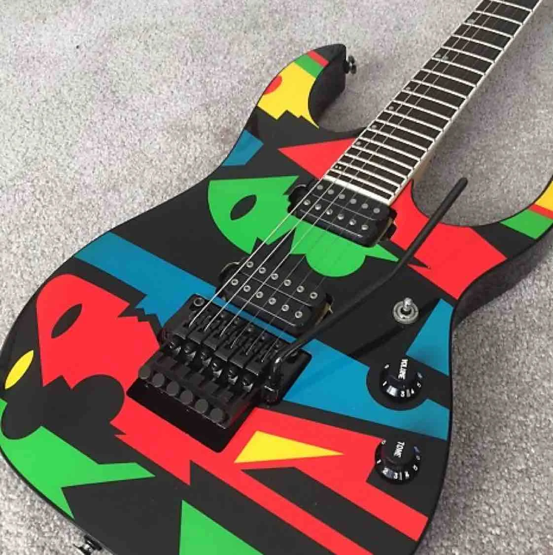 

Электрическая гитара Rhxflame JPM 100 P1 Dream Theater John Petrucci Floyd Rose Tremolo Bridge Whammy Bar, фиксирующая гайка, черная фурнитура