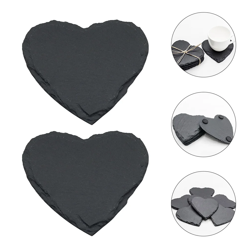 

2Pcs Natural Rocks Coasters Slate Coasters Teacup Pads Heat Insulation Pads