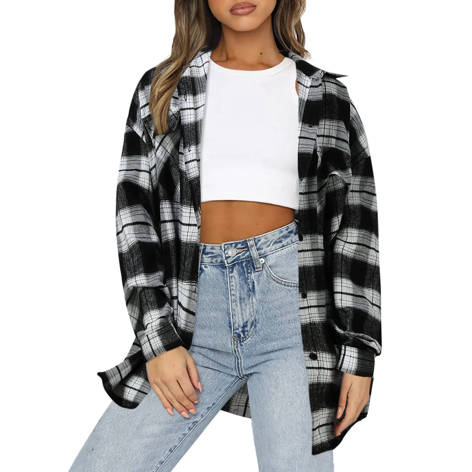 

Women Casual Loose Lapel Button Plaid Men's Clothes 3D Print Camisa Oversized Casual Shirt Woman Clothing Beachwear Streetwear
