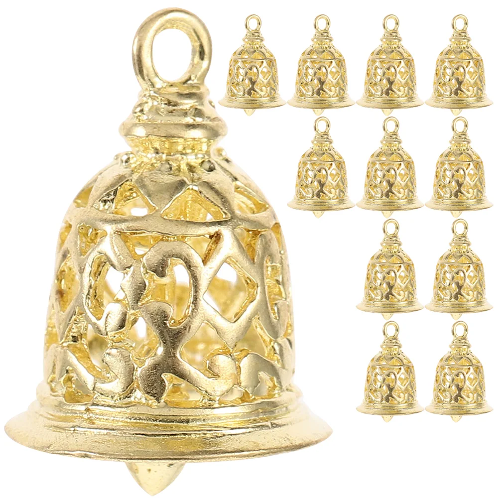 

12 Pcs DIY Jewelry Accessories Copper Bells Pendant Crafting Ring Ornaments Wind Chimes