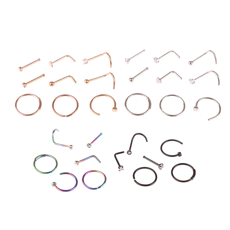 Серьги-гвоздики в форме сердца и носа из нержавеющей стали