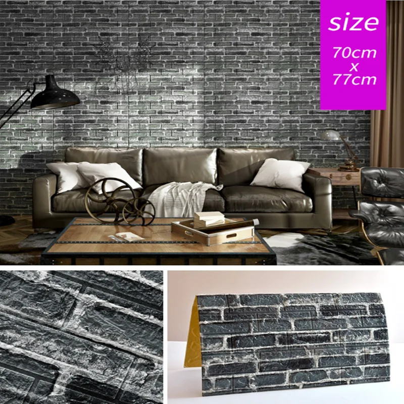 Самоклеящиеся 3D-обои из ПВХ в стиле ретро, обои с имитацией кирпичной кладки, Имитация древесины, Стикеры для украшения дома, ванной комнаты, кухни