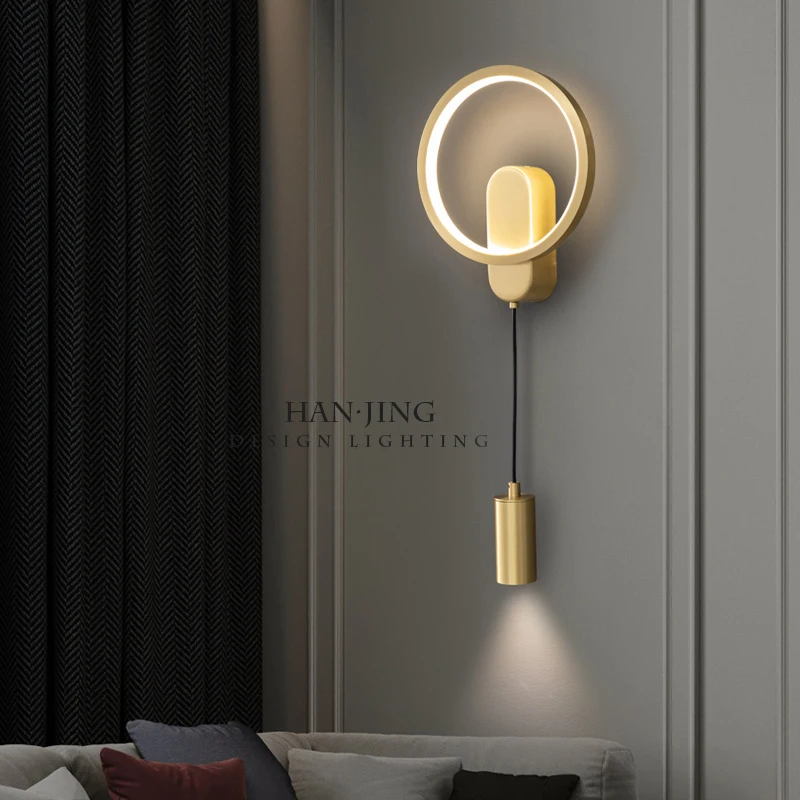

Selling Bedroom Bedside Lamp Modern Light Luxury Living Room Background Wall Aisle Home Lighting Net Red Hotel Villa Decoration