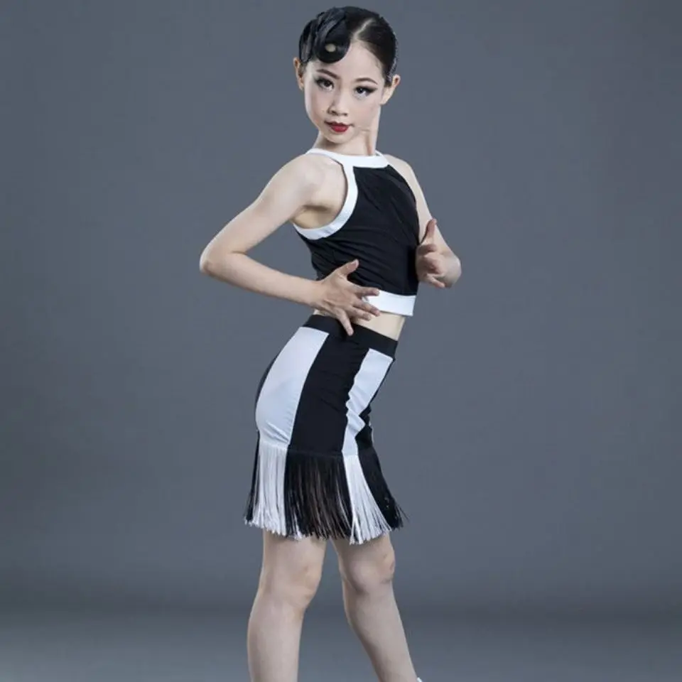 Одежда для латиноамериканских танцев девочек летняя профессиональная одежда