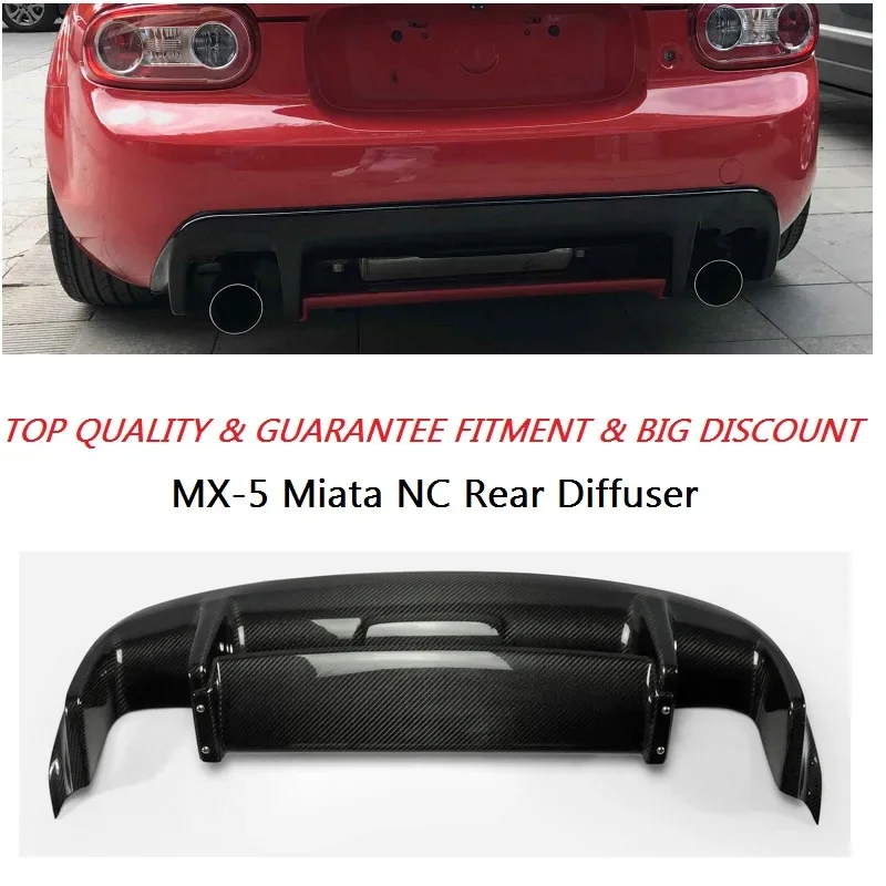 Для MX5 NCEC Roadster Miata Задний диффузор из углеродного волокна в стиле GVN с центральным клапаном, полностью глянцевая отделка из волокна, отделка бампера (art.: 3920cbfecd3c6) - 3920cbfecd3c6