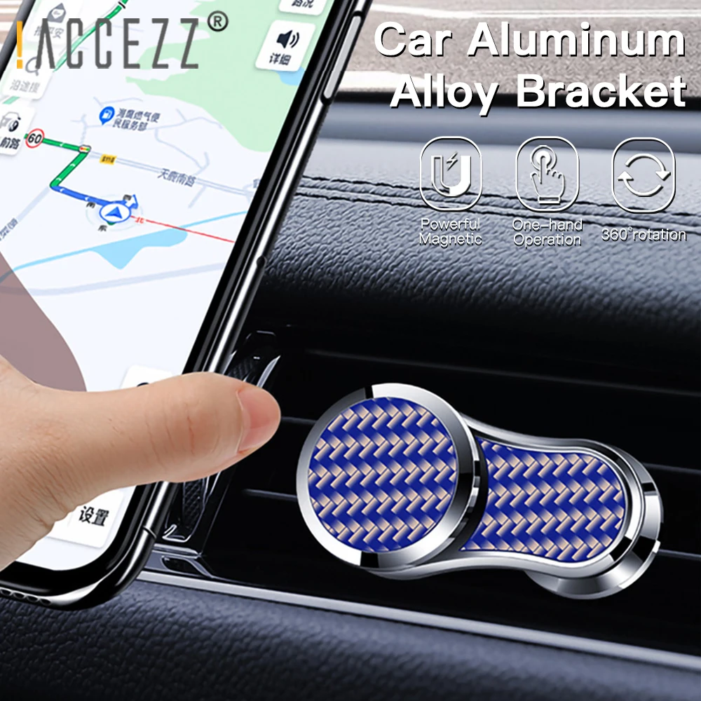 

!ACCEZZ 360 Rotating Magnetic Air Vent Phone Holder Magnet Stand For iPhone 13 Pro Samsung Xiaomi Huawei GPS Smartphone Support