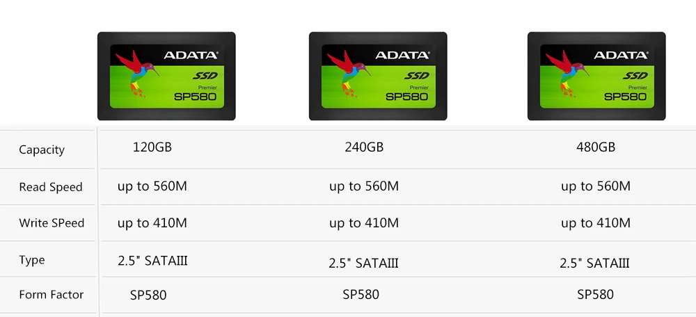 ADATA SP580 SATA SSD 120 ГБ 240 480 2 5 дюйма 3 Внутренний твердотельный диск HDD жесткий HD для