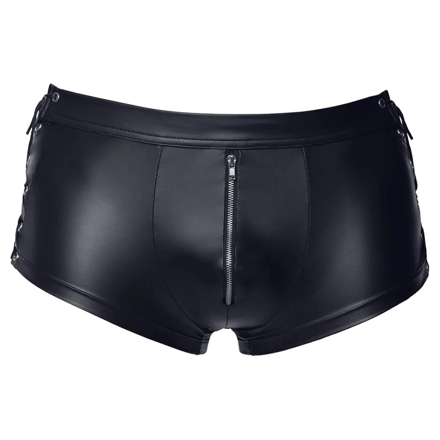 YUFEIDA Mens Sexy Lingerie Panties Faux Leather Zipper Bulge Pouch Boxer Shorts Gay Sexy Clubwear Boxer Shorts Bandage Underpant