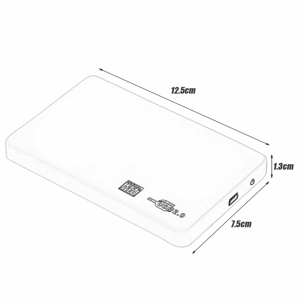 2 5-дюймовый корпус USB HDD Sata к 2.0 Жесткий диск SATA Внешний Коробка с