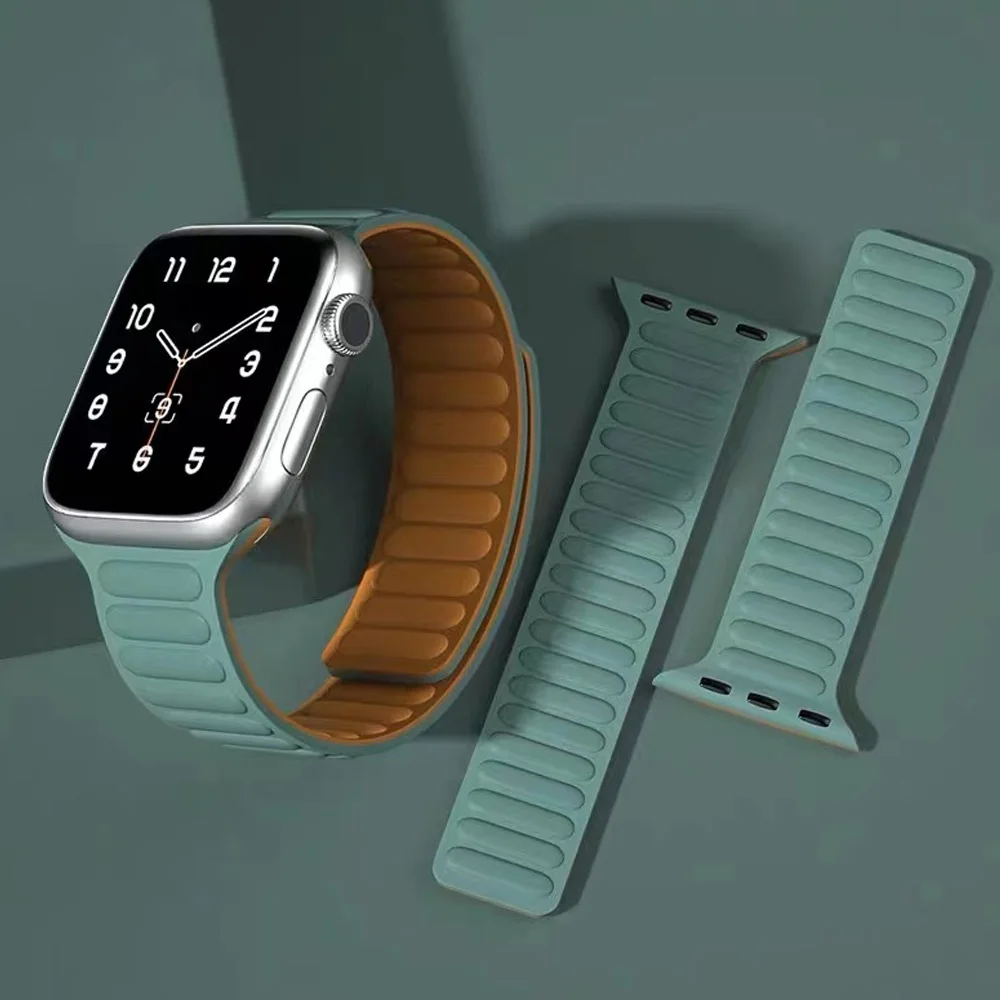 

Leather strap For Apple Watch Band 44mm 40mm Ultra 49mm 42mm 41mm 45mm Magnetic correa bracelet iWatch Series7 8 3 SE 5 4 6 band