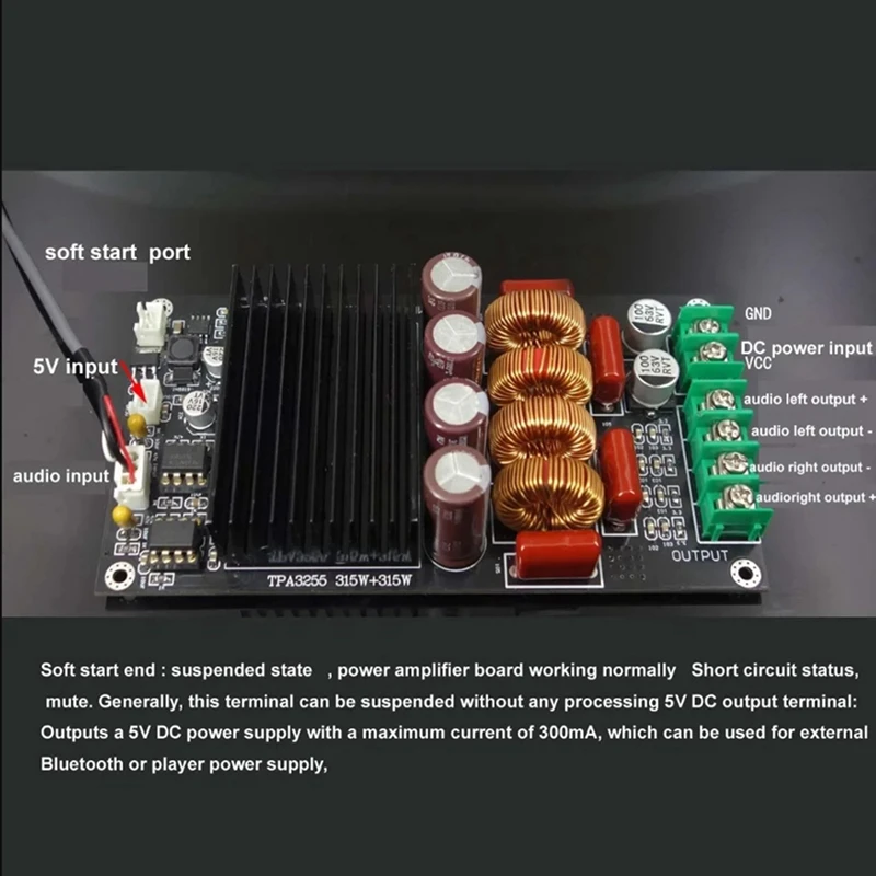 Новая модернизированная Плата усилителя высокой мощности TPA3255 SAMP-100 2X300W 600W Stereo Class