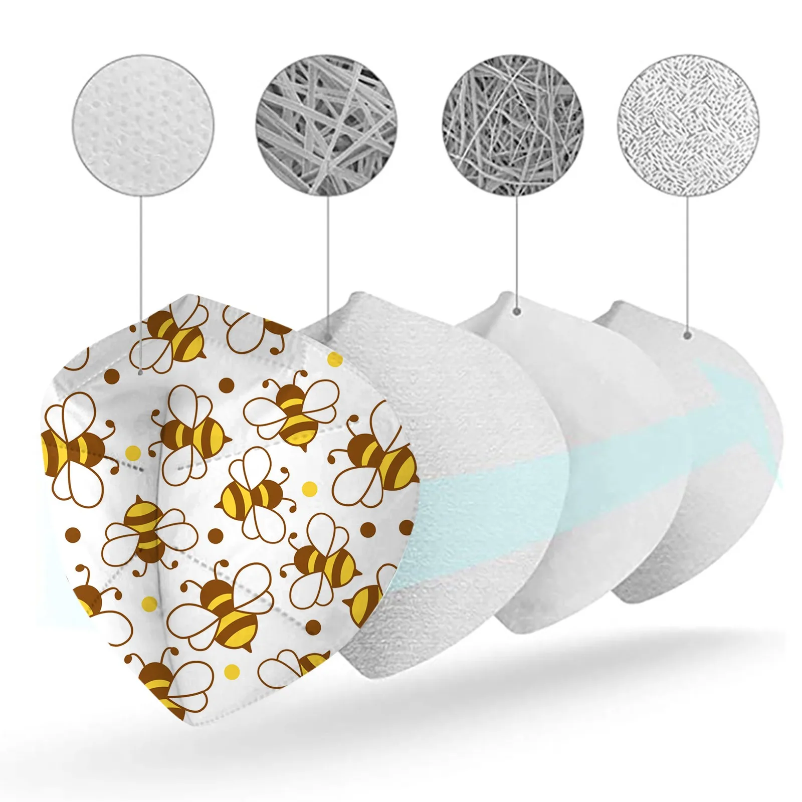 5 шт. маски для взрослых с принтом пчелы |