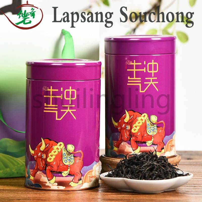 

2022 Lapsang Souchong Black Chinese Tea Wuyi Non-Smoked Red Tea Zheng Shan Xiao Zhong 250g Gift Box Canned