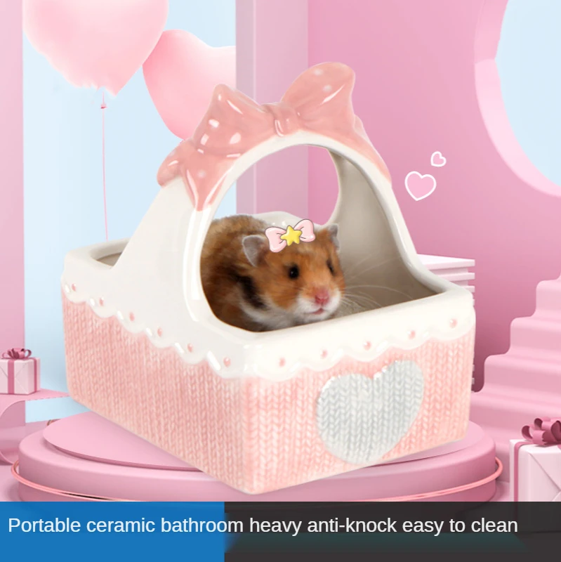 

Hamster Ceramic Toilet Portable Hamster Large Bathtub Golden Bear Chipmunk Sand Bath Tub Hamster Cage