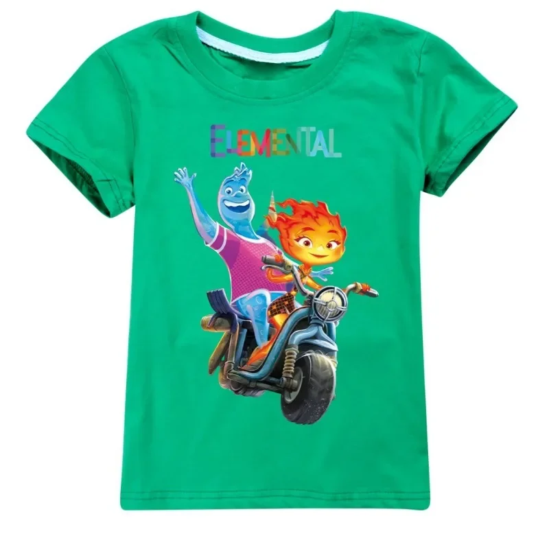 Детский летний костюм Уэда для мальчиков и девочек футболка косплея Water Fire Elemental