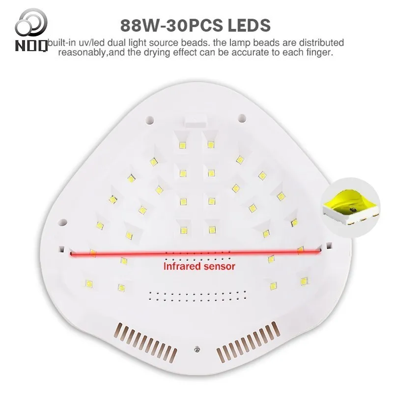 Светодиодный УФ-светильник NOQ SUN H9 Plus Max60W для ногтей 30 дюймов с ЖК-дисплеем сушки
