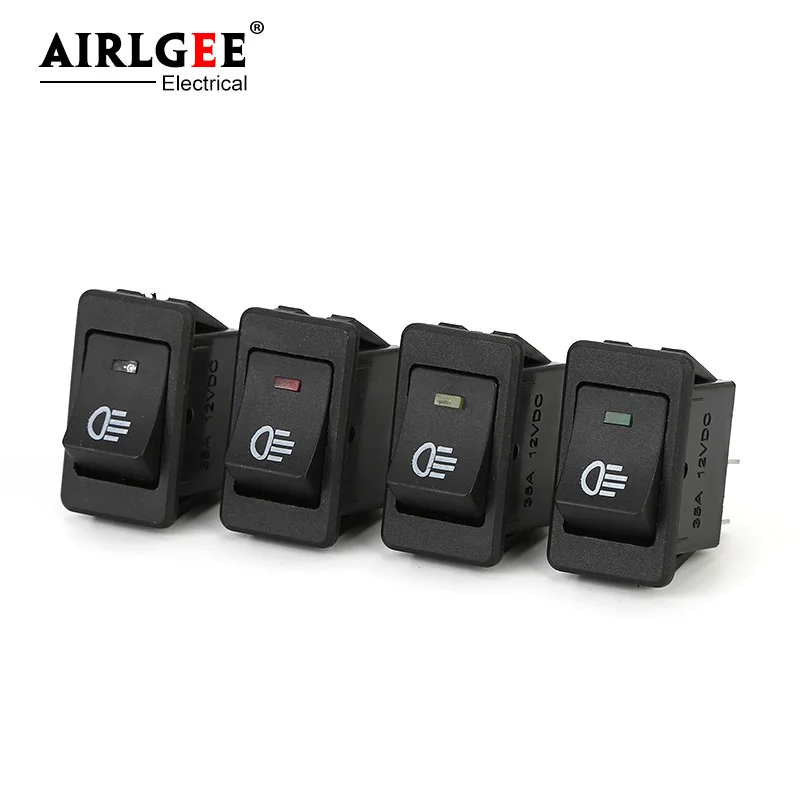 2 шт., 4 контакта, 2-ходовой переключатель для электромобиля с фотоэлементом, 12 В/35 А, переключатель для противотуманной фотосистемы ВКЛ./ВЫКЛ.