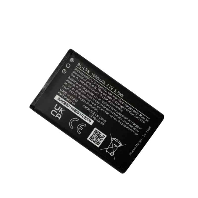Фото Литий-ионный аккумулятор 3.7V 1000mAh BL-L5K для мобильного телефона Nokia 105+/Plus (2022) TA-1428/1447/1456 №3