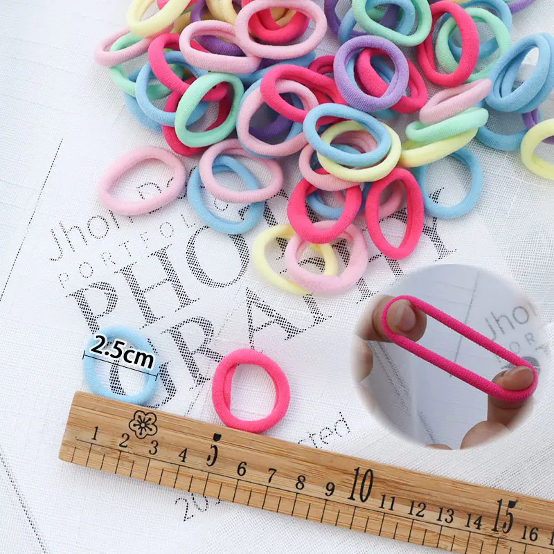 50/100pcs Girl Hairband Colorful Children Headband Small Elastic Hair Bands Scrunchy Baby Rubber Band Nylon Hair Accessories Kid