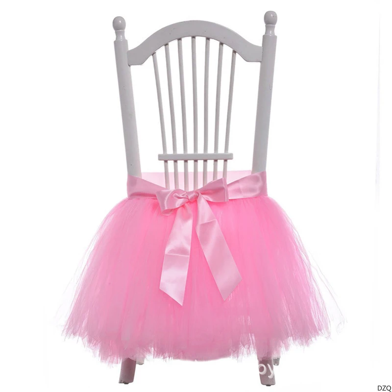 Skirt Wedding Chair Cover For Birthday Baby Shower Party Decoration Dining Bowtie Chair Skirt Event Cover