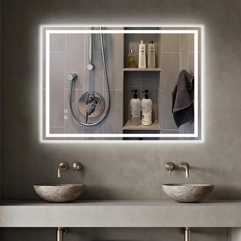 

Anti-fog Wall Mounted Lighted Vanity Mirror LED Bathroom Mirror,IP54 Waterproof, 3000K-6000K, Dimmable,Energy Saving