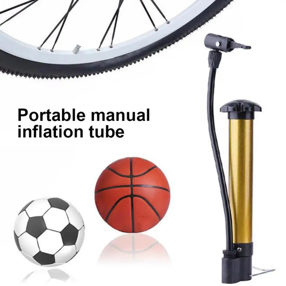 Portable Inflator High Pressure Manual Pump Bycycle Tire Basketball Football Air