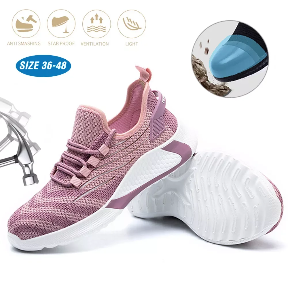 

Safety Shoes Steel Toe Cap Anti-Smashing Work Safety Shoe Men Lightweight Breathable Sport Work Shoes Boots Indestructible