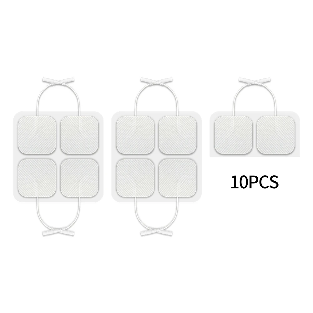 

White 10 Pads For Tens Acupuncture White Massager Patch 2.0mm/2.5mm Therapy Machine Physiotherapy Electrodes Pads For Fitness