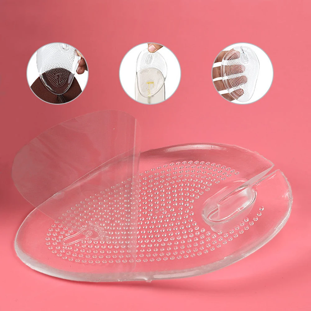 Invisible Flip Flop Sandals Forefoot Pad Silicone Slip Resistant Half Yard Heel Pad Toe Separator Pads Massage Insoles Inserts