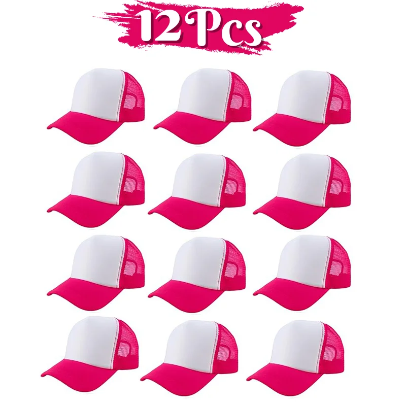 

12-24 шт. пустых кепок-тракеров оптом, для самостоятельного оформления, свадебные бейсболки, унисекс, регулируемые сетчатые кепки для девичника