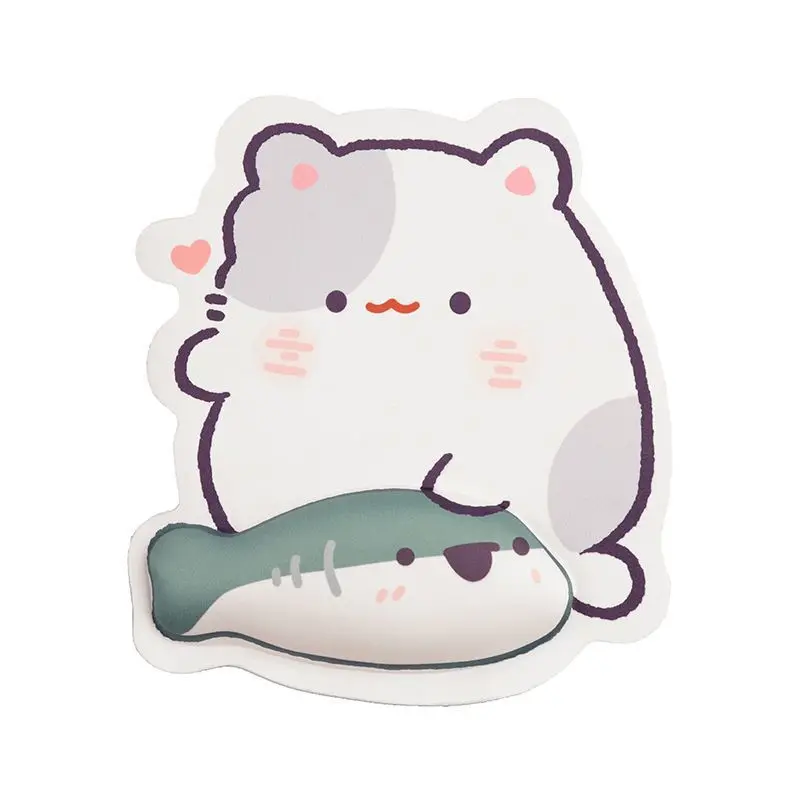 Коврик для мыши на запястье с милым мультяшным котом рыбкой клавиатурой