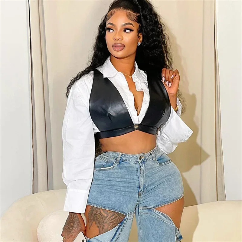 Уличная одежда однобортные рубашки с длинными рукавами блузки женская Y2K модные