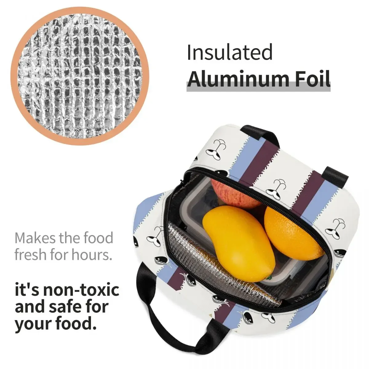 Изготовленная на заказ сумка для обеда в полоску с ламой и альпакасом женский