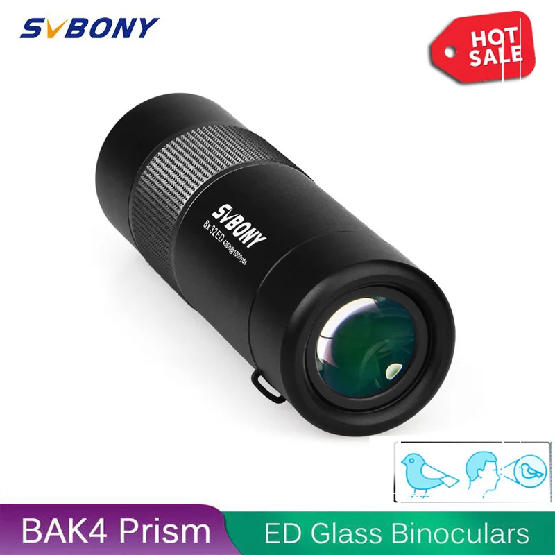 

Svbony ED монокулярный телескоп 8x32 Bak4 призм FMC покрытие объектива водонепроницаемый HD бинокль наблюдение за птицами, Охота подарок на Новый год