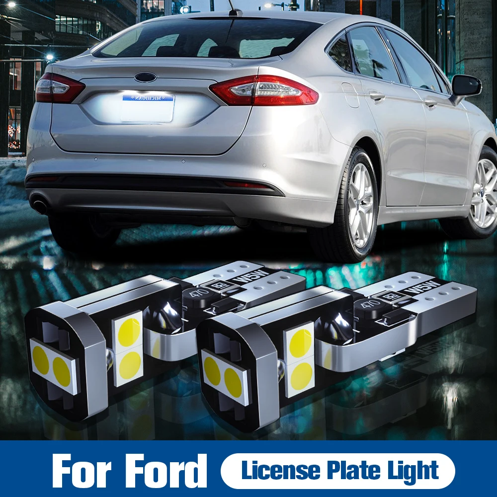 Luz LED para matrícula W5W T10, para Ford Explorer c-max, s-max, Fiesta, Fusion, Galaxy, Ka, Kuga, Mondeo, Ranger, Edge, Escape, Mustang, 2 uds.