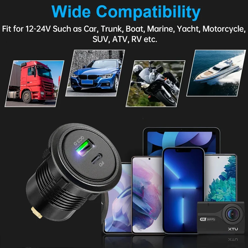 Быстрое зарядное устройство usb type-c 12 В автомобильный разъем для audi 8l a8 r8 a6 a3 a4 a5 c5