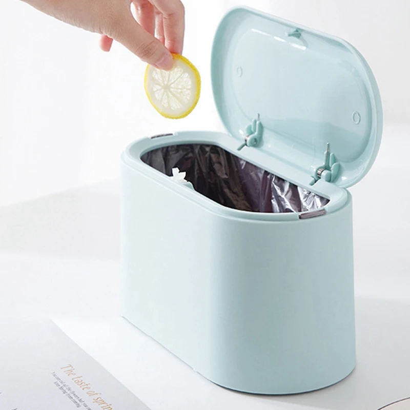 Акция! Простое настольное мини-ведро для мусора Двухслойное мусорное ведро с